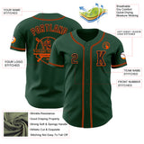 Custom Green Black-Orange Authentic Baseball Jersey