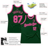 Custom Green Pink Authentic Throwback Basketball Jersey