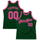 Custom Green Pink Authentic Throwback Basketball Jersey