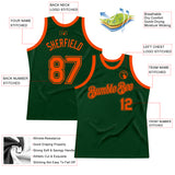 Custom Green Orange Authentic Throwback Basketball Jersey