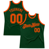 Custom Green Orange Authentic Throwback Basketball Jersey