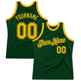 Custom Green Gold Authentic Throwback Basketball Jersey