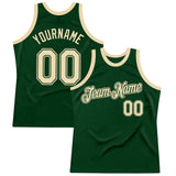 Custom Green Cream Authentic Throwback Basketball Jersey
