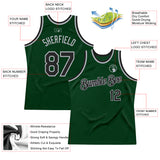 Custom Green Black-Gray Authentic Throwback Basketball Jersey