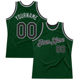 Custom Green Black-Gray Authentic Throwback Basketball Jersey