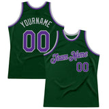 Custom Green Purple-Gray Authentic Throwback Basketball Jersey