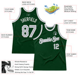 Custom Green Gray-White Authentic Throwback Basketball Jersey
