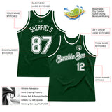 Custom Green White Authentic Throwback Basketball Jersey