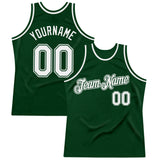 Custom Green White Authentic Throwback Basketball Jersey