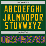 Custom Green Purple-Gold Authentic Throwback Basketball Jersey