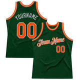 Custom Green Orange-Gray Authentic Throwback Basketball Jersey