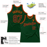 Custom Green Black-Orange Authentic Throwback Basketball Jersey
