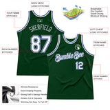 Custom Green White Royal-Gray Authentic Throwback Basketball Jersey