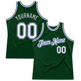 Custom Green White Royal-Gray Authentic Throwback Basketball Jersey