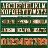 Custom Green Orange-White Authentic Football Jersey
