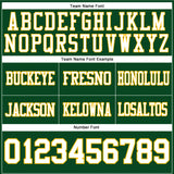 Custom Green White-Gold Authentic Football Jersey