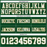 Custom Green White-Old Gold Authentic Football Jersey