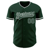 Custom Green White Authentic Baseball Jersey