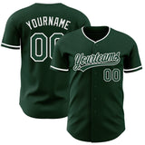 Custom Green White Authentic Baseball Jersey