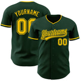 Custom Green Yellow Authentic Baseball Jersey