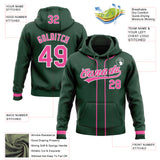 Custom Stitched Green Pink-White Baseball Pullover Sweatshirt Hoodie