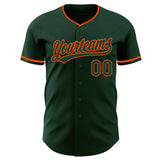 Custom Green Orange Authentic Baseball Jersey