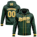 Custom Stitched Green Gold-White Baseball Pullover Sweatshirt Hoodie