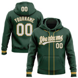 Custom Stitched Green White-Old Gold Baseball Pullover Sweatshirt Hoodie