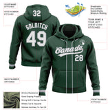 Custom Stitched Green White-Gray Baseball Pullover Sweatshirt Hoodie