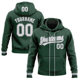 Custom Stitched Green White-Gray Baseball Pullover Sweatshirt Hoodie