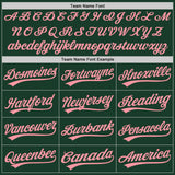 Custom Stitched Green Medium Pink Baseball Pullover Sweatshirt Hoodie