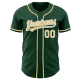 Custom Green Vegas Gold-White Authentic Baseball Jersey