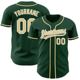 Custom Green Vegas Gold-White Authentic Baseball Jersey