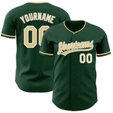 Custom Green Vegas Gold-White Authentic Baseball Jersey
