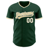 Custom Green Vegas Gold-White Authentic Baseball Jersey