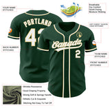 Custom Green White-Vegas Gold Authentic Baseball Jersey