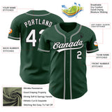 Custom Green White-Black Authentic Baseball Jersey