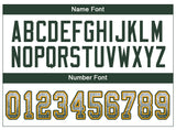 Custom White Green-Gold Drift Fashion Football Jersey