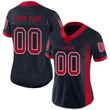Custom Navy Red-White Drift Fashion Football Jersey