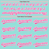 Custom Ice Blue Pink-White Authentic Baseball Jersey