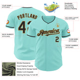 Custom Ice Blue Black-Old Gold Authentic Baseball Jersey