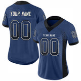 Custom Royal Black-White Drift Fashion Football Jersey