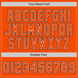 Custom Orange White-Black Bomber Full-Snap Varsity Letterman Jacket