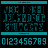 Custom Black Teal 3D Pattern Design Bomber Full-Snap Varsity Letterman Jacket