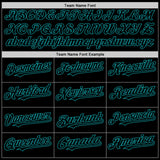 Custom Black Teal Bomber Full-Snap Varsity Letterman Hoodie Jacket