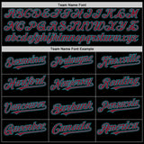 Custom Black Crimson-Teal Bomber Full-Snap Varsity Letterman Hoodie Jacket