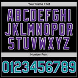 Custom Black Teal-Purple Bomber Full-Snap Varsity Letterman Hoodie Jacket