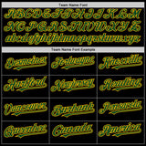 Custom Black Green-Gold Bomber Full-Snap Varsity Letterman Hoodie Jacket