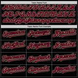 Custom Black Maroon-Cream Bomber Full-Snap Varsity Letterman Hoodie Jacket