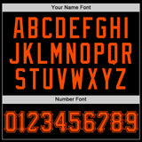 Custom Black Orange Bomber Full-Snap Varsity Letterman Hoodie Jacket